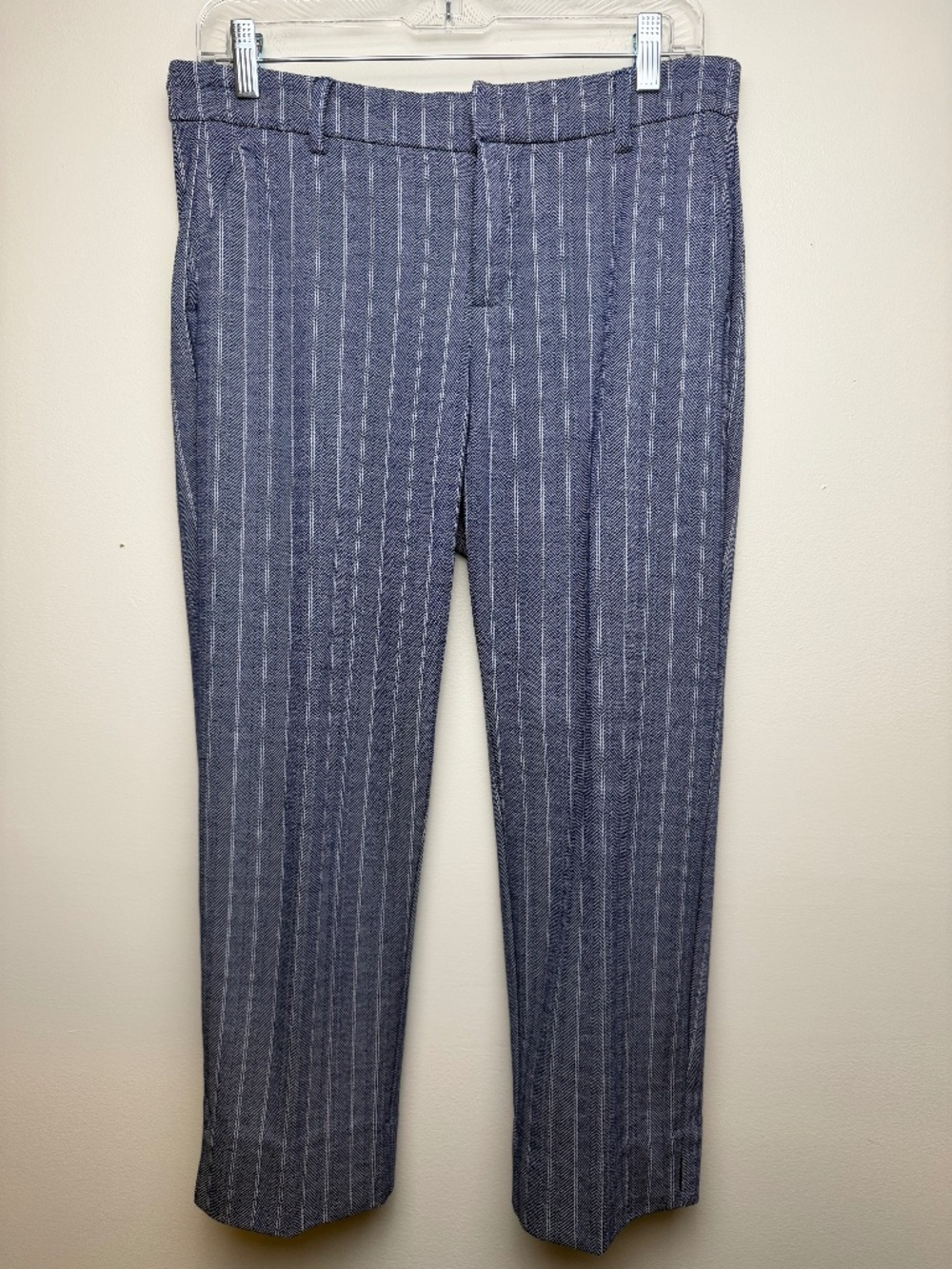 Liverpool Los Ángeles Petite Blue Herringbone Trouser Pants Size 29/8
